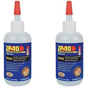 FastCap 2P-10 Thick Super Glue Adhesive for Small Items - All Purpose Application - 4000 PSI Tensile & Sheer - 10 oz., 2-Pack - 80115-2P