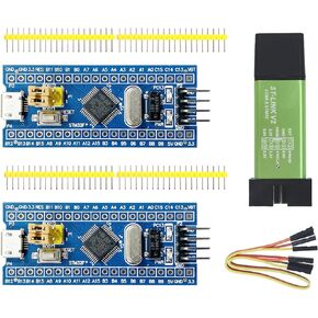 Aideepen ST-Link V2 Programming Unit Emulator Downloader(Random Color)+2PCS 40pin STM32F103C6T6 ARM STM32 SWD Minimum System Board