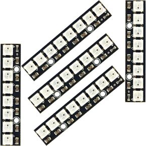 WS2812 5050 LED Stick Light 8 Bit Channel RGB LEDs Full Color with Integrated Drivers Board for Arduino Raspberry Pi Development (Pack of 5pcs)