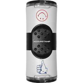 ACCUSTAMP Dual Message pre-Inked Round Stamp, Smiley face/Thumbs-up, 0.63" Dia, red/Blue in Saudi Arabia