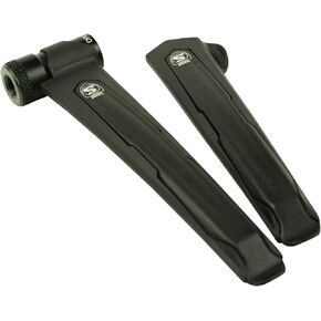 SILCA EOLO 2 in 1 Levers - Premium Design Black Aluminum Combo Tire Levers and CO2 Inflator Bike Tool - Presta and Schrader Compatible Bicycle Tire Levers and Removal Tool - Twist to Inflate
