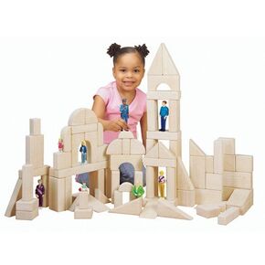 Constructive Playthings Wooden Unit Blocks for Kids (82 pcs.)