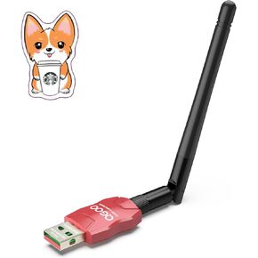 Class 1 Long Range Bluetooth Adapter for PC, QGOO USB Bluetooth Adapter for PC 5.3+EDR, Bluetooth Dongle Bluetooth Receiver Support Windows10/8.1/8/7（red-049）