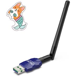 محول بلوتوث طويل المدى من الفئة 1 للكمبيوتر الشخصي، محول بلوتوث USB QGOO للكمبيوتر الشخصي 5.3+EDR، جهاز استقبال بلوتوث دونجل يدعم Windows10/8.1/8/7 (أزرق-024)