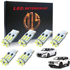 LED Interior Light Kit for Nissan Rogue Sentra Versa 2021 2022 2023 6000k White Map Dome Trunk License Plate Bulbs (9 Pieces)