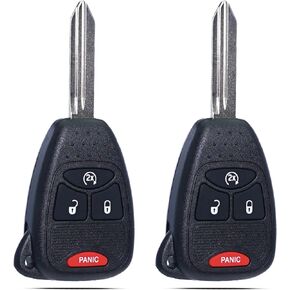 Key Fob Keyless Entry Fits for Jeep Wrangler Patriot Compass 2007-2011 2012 2013 204 2015 2016 / Dodge RAM 1500 Caliber Dakota Remote Control Head Key Replacement OHT692713AA OHT692427AA 46 Chip
