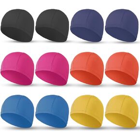 12 Pieces Cloth Elastic Swim Caps for Both Women & Men & Kids Fabric Durable Non-Waterproof Swimming Pool Cap Bathing Cap