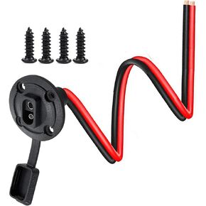 SAE Power Socket Sidewall Port Connector, 10AWG 2Pin SAE Quick Connect Solar Panel Flush Mount Connector Plug Cable Weatherproof for Solar Generator Battery Charger DIY Cord,(50cm/1.6ft)