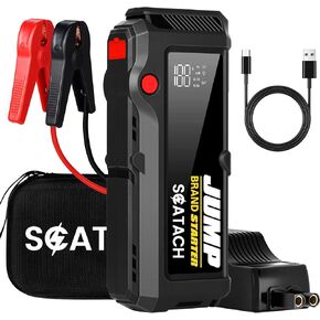 019 Car Jump Starter,12V 4000A Portable Jump Starter Battery Pack (up to 10.0L Gasoline and 8.0L Diesel Engine), with QC3.0,Large Display, 3 Modes Flashlight and Jumper Cable Black