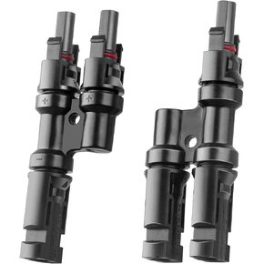 Solar Panel Connectors T Branch Connectors Cable Splitter Coupler 1 Male to 3 Female and 1 Female to 3 Male IP67 Waterproof for Parallel Connection Between Solar Panels (1 Pair)