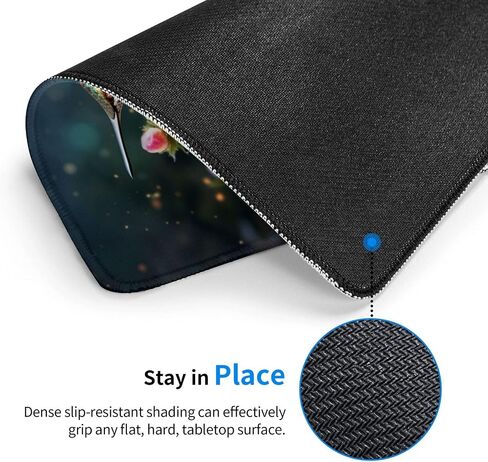 Gaming Mouse Pad Blossom Cherry Flower Pink Ethnic for Desk Keyboard Laptop Non-Slip Rubber Base Large XXL Mousepad with Stitched Edges Game Work Desktop Office Home 31.5 x 11.8 in in Saudi Arabia