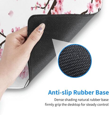 Gaming Mouse Pad Blossom Cherry Flower Pink Ethnic for Desk Keyboard Laptop Non-Slip Rubber Base Large XXL Mousepad with Stitched Edges Game Work Desktop Office Home 31.5 x 11.8 in in Saudi Arabia
