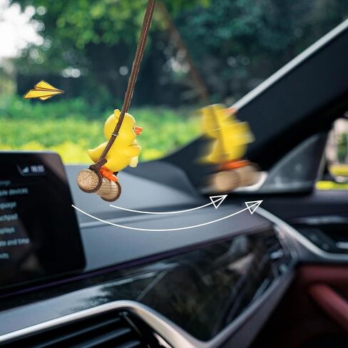 لطيف يتأرجح بطة سيارة شنقا زخرفة، ديكور السيارة مرآة الرؤية الخلفية الملحقات الداخلية قلادة الداخلية مرآة الرؤية الخلفية الديكور يتأرجح بطة معلقة أرجوحة لجميع القديسين (بطة الغيتار) in Kuwait