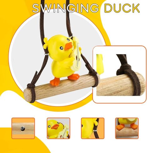 لطيف يتأرجح بطة سيارة شنقا زخرفة، ديكور السيارة مرآة الرؤية الخلفية الملحقات الداخلية قلادة الداخلية مرآة الرؤية الخلفية الديكور يتأرجح بطة معلقة أرجوحة لجميع القديسين (بطة الغيتار) in Kuwait