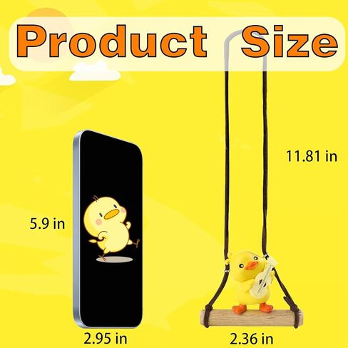 لطيف يتأرجح بطة سيارة شنقا زخرفة، ديكور السيارة مرآة الرؤية الخلفية الملحقات الداخلية قلادة الداخلية مرآة الرؤية الخلفية الديكور يتأرجح بطة معلقة أرجوحة لجميع القديسين (بطة الغيتار) in Kuwait