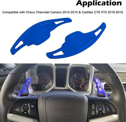 Aluminum Steering Wheel Shift Paddle Shifter Extension Cover Trim Fits for Chevy Chevrolet Camaro 2012 2013 2014 2015 & Cadillac CT6 XT5 2016 2017 2018 2019 Interior Accessories (Red) in Saudi Arabia