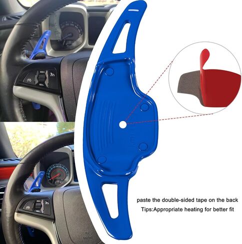 Aluminum Steering Wheel Shift Paddle Shifter Extension Cover Trim Fits for Chevy Chevrolet Camaro 2012 2013 2014 2015 & Cadillac CT6 XT5 2016 2017 2018 2019 Interior Accessories (Red) in Saudi Arabia