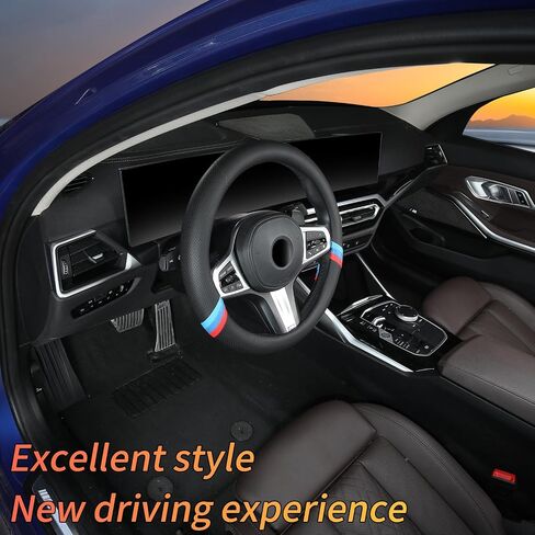 Custom-Fit for BMW Car Steering Wheel Cover, Nappa Steering Wheel Cover, Non-Slip, Breathable Sport Style (A-Style) in Saudi Arabia