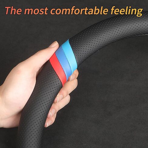 Custom-Fit for BMW Car Steering Wheel Cover, Nappa Steering Wheel Cover, Non-Slip, Breathable Sport Style (A-Style) in Saudi Arabia