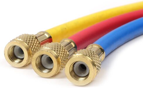 خرطوم شحن غاز التبريد CMTOOL بطول 5 أقدام وخراطيم وتركيبات HVAC، 1/4 بوصة SAE Home السيارات مقياس مشعب التيار المتردد، خراطيم قياس التبريد R134A R12 R22 R600A R404A R502 طقم خرطوم إعادة شحن الفريون المبرد in Kuwait