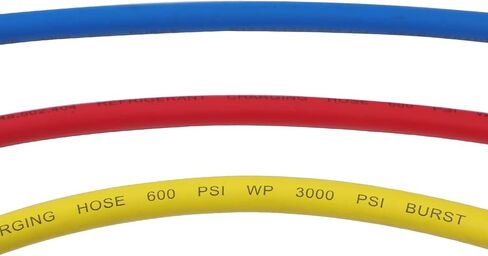 خرطوم شحن غاز التبريد CMTOOL بطول 5 أقدام وخراطيم وتركيبات HVAC، 1/4 بوصة SAE Home السيارات مقياس مشعب التيار المتردد، خراطيم قياس التبريد R134A R12 R22 R600A R404A R502 طقم خرطوم إعادة شحن الفريون المبرد in Kuwait