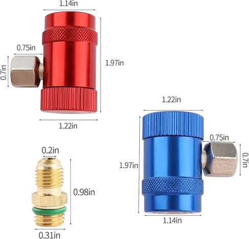 طقم قارنة التوصيل السريع R1234YF، محولات قارنة التوصيل السريع R1234YF وموصلات تركيب خرطوم التيار المتردد لشحن مبرد التيار المتردد R1234YF - قطعتان in Kuwait