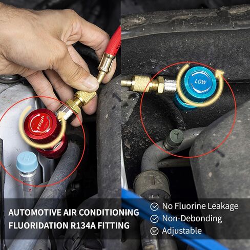طقم قارنة التوصيل السريع R1234YF، محولات قارنة التوصيل السريع R1234YF وموصلات تركيب خرطوم التيار المتردد لشحن مبرد التيار المتردد R1234YF - قطعتان in Kuwait