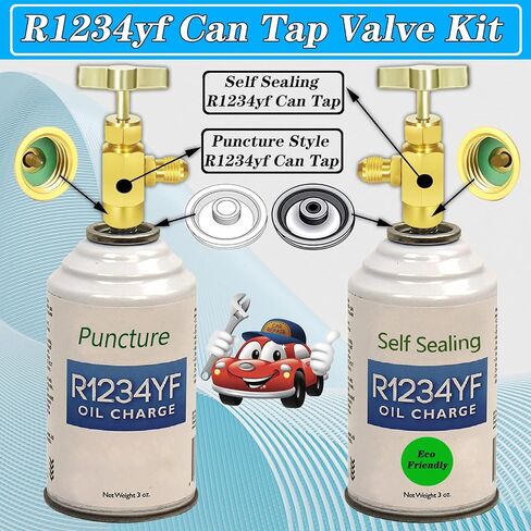 مجموعة قارنات التوصيل السريعة R1234yf - مجموعة محولات R1234yf - محولات جانبية ذات ضغط مرتفع/منخفض R1234yf إلى R134a، مع نمط الختم الذاتي والثقب R1234yf Can Taps، لإعادة شحن نظام تكييف السيارة R1234yf in Saudi Arabia