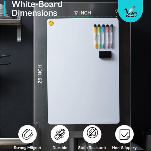 17x11 inch - Magnetic whiteboard for The Fridge - Magnetic Dry Erase Board - Fridge whiteboard - Refrigerator whiteboard - White Board for Fridge - Dry Erase Board Magnetic - Magnetic White Board in Kuwait