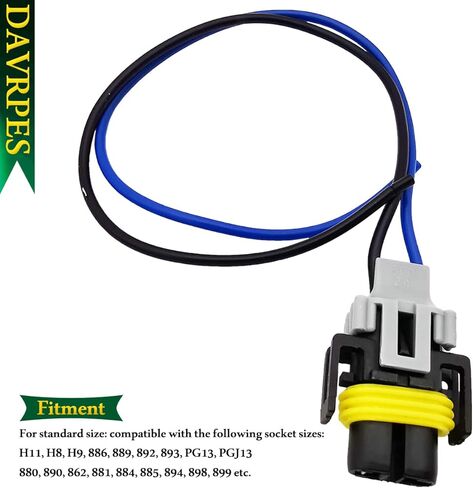 PT2298 Multi-Purpose Wire Connector Socket Compatible with Headlight Headlamp Fog Light Replace H11 H8 880 881 LED Bulb Female Wiring Adapter Pigtail Plug Replace#88862217 in Saudi Arabia