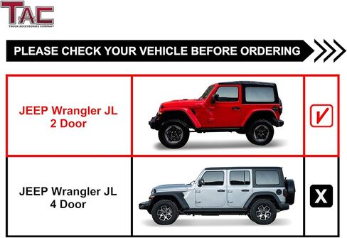 TAC 4 بوصات جانبية للجري تناسب 2018-2024 Jeep Wrangler JL 2 باب SUV بيضاوي الملمس قضبان جانبية سوداء قضبان خطوة Nerf Bar ملحقات الطرق الوعرة قطعتان in Kuwait