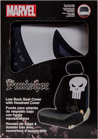 غطاء مقعد سيارة شاحنة SUV من البلاستيك اللون 006935R01 Marvel Punisher منخفض الظهر مناسب عالميًا لشاحنة السيارة وسيارات الدفع الرباعي in Saudi Arabia
