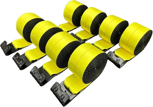 4" x 30' Winch Straps (4PK) - 5400LB WLL - Flat Hooks, Flatbed Trailer, Truck Tie-Downs, Heavy Duty in Kuwait