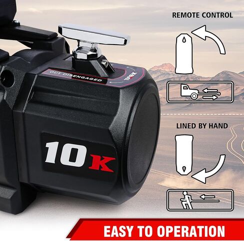 X-BULL ونش - 10000 رطل. طقم ونش كهربائي بسعة تحميل - 12 فولت ونش حبل صناعي، ونش كهربائي مقاوم للماء IP67 مع Hawse Fairlead، مع جهاز تحكم لاسلكي عن بعد واسترداد تحكم سلكي in Kuwait