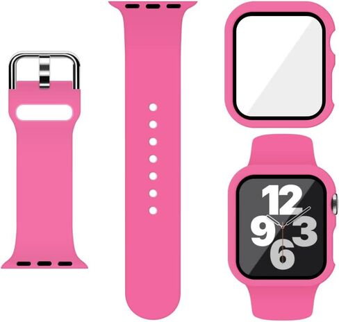 Silicone Sport Band and PC Case with Screen Protector for Apple Watch in Kuwait