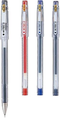 Pilot 025 Gel Ink Pen, Ultra Fine Point 0.25mm LH-20C25, 4 Color Set With Kanji LOVE Sticker, Black, Red, Blue, Blue black in Saudi Arabia