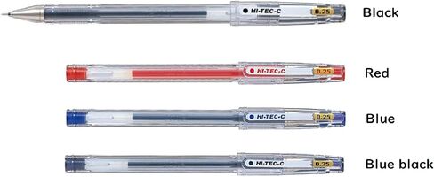 Pilot 025 Gel Ink Pen, Ultra Fine Point 0.25mm LH-20C25, 4 Color Set With Kanji LOVE Sticker, Black, Red, Blue, Blue black in Saudi Arabia