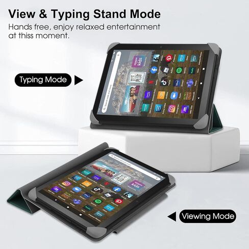 Universal Case for 7-8 inch Tablet with Foldable Stand Universal Tablet Case Protective Cover for 7"-8" Samsung Galaxy Tab/Lenovo/Huawei/PRITOM/Fire Tablet - Black in Saudi Arabia
