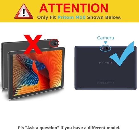(for Pritom 10 Inch Tablet, Rear Middle Camera) Transwon Case for Pritom Tronpad M10 Tablet 10.1 Inch/SGIN E10P 10.1 Tablet/Digiland 10.1 Tablet Case DL1036 - Black in Saudi Arabia