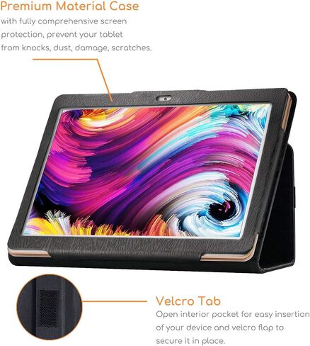(for Pritom 10 Inch Tablet, Rear Middle Camera) Transwon Case for Pritom Tronpad M10 Tablet 10.1 Inch/SGIN E10P 10.1 Tablet/Digiland 10.1 Tablet Case DL1036 - Black in Saudi Arabia