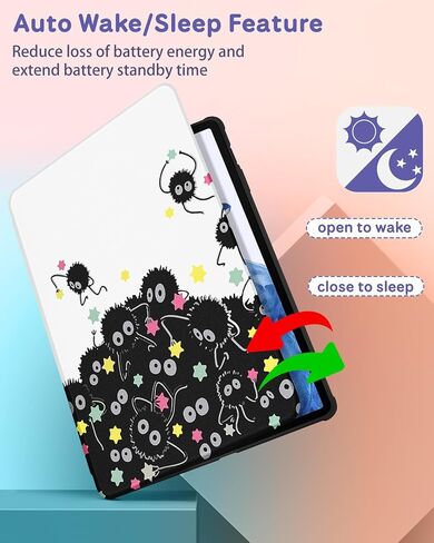 حافظة لهاتف سامسونج جالاكسي تاب S7 Fe/S7 Plus/S8 Plus مقاس 12.4 بوصة، غطاء فوليو حامل قلم رصاص للنساء والبنات اللطيفة ذات الزهرة السوداء بتصميم فريد من نوعه، جهاز لوحي دوار S8 Plus 2022/S7 Plus 2021/S7 FE 5G in Kuwait