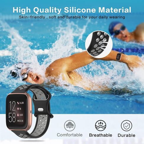 Geageaeus Bands Compatible with Fitbit Versa/Versa 2/ Versa Lite/Special Edition SmartWatch, Soft Silicone Sport Strap Replacement Wristband for Women Men in Saudi Arabia
