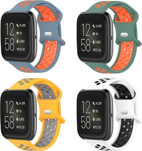 Geageaeus Bands Compatible with Fitbit Versa/Versa 2/ Versa Lite/Special Edition SmartWatch, Soft Silicone Sport Strap Replacement Wristband for Women Men in Saudi Arabia