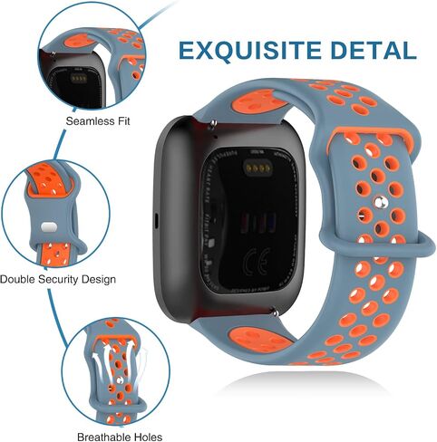 Geageaeus Bands Compatible with Fitbit Versa/Versa 2/ Versa Lite/Special Edition SmartWatch, Soft Silicone Sport Strap Replacement Wristband for Women Men in Saudi Arabia