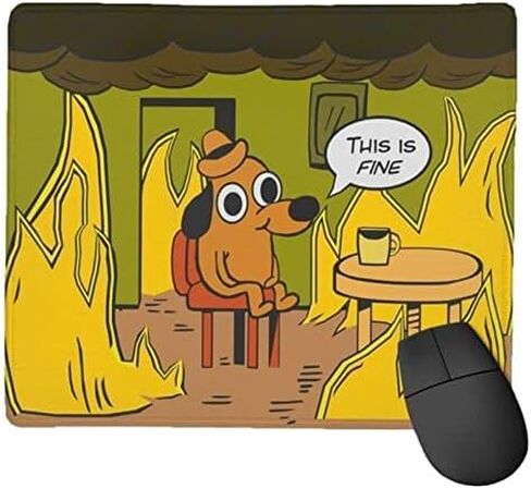 ThisFine This is fine Mouse Pad Dog with Stitched Edge, Waterproof Mousepad for Computer, Laptop, Office, Home7.9X9.5inch, One Size in Saudi Arabia