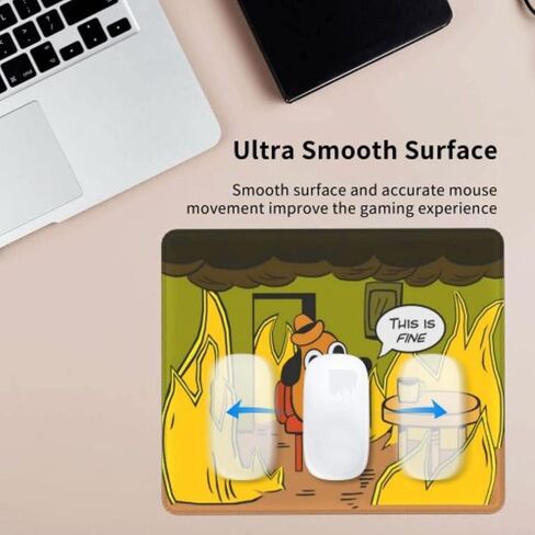 ThisFine This is fine Mouse Pad Dog with Stitched Edge, Waterproof Mousepad for Computer, Laptop, Office, Home7.9X9.5inch, One Size in Saudi Arabia
