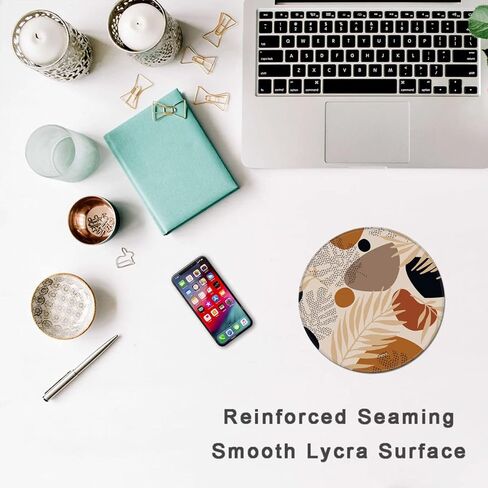 HOPONY Mouse Pad with Stitched Edge, Premium-Textured Mouse Mat, Non-Slip Rubber Base Mousepad for Laptop, Computer & PC,9.5×7.9 inches,Leaf Abstract in Kuwait