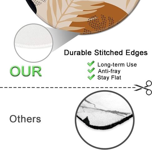 HOPONY Mouse Pad with Stitched Edge, Premium-Textured Mouse Mat, Non-Slip Rubber Base Mousepad for Laptop, Computer & PC,9.5×7.9 inches,Leaf Abstract in Kuwait