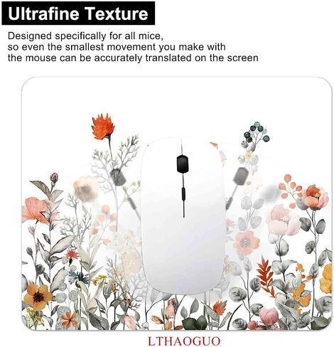 لوحة ماوس Garden Blooming Flowers، حصيرة ماوس على شكل زهور برية ملونة مع لوحة ماوس مطاطية مقاومة للماء ومضادة للانزلاق لأجهزة الكمبيوتر المكتبية وأجهزة الكمبيوتر، مقاس 9.5 × 7.9 بوصة in Saudi Arabia