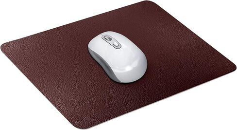 Mouse Pad, Genuine Leather Mouse Pad/Mat for Home or Office, Computer Mouse Pad for Wired/Wireless Bluetooth Mouse, Non-Slip Mousepad for Laptop/Computer/PC, 11 x 8 inches (Brown) in Saudi Arabia